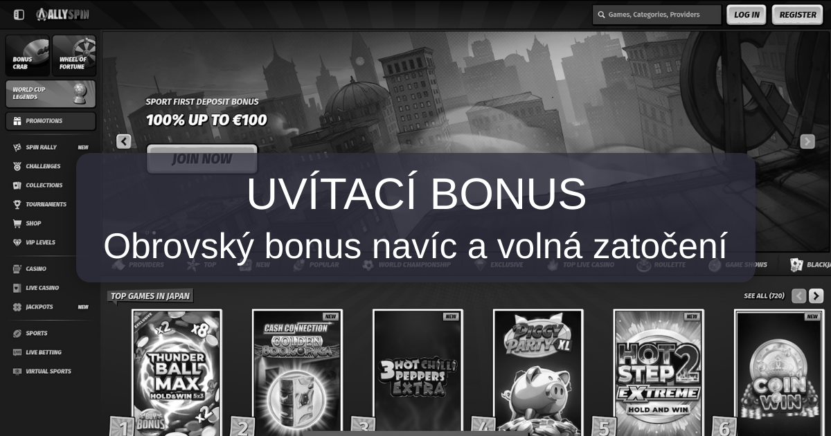 AllySpin Casino welcome bonus
